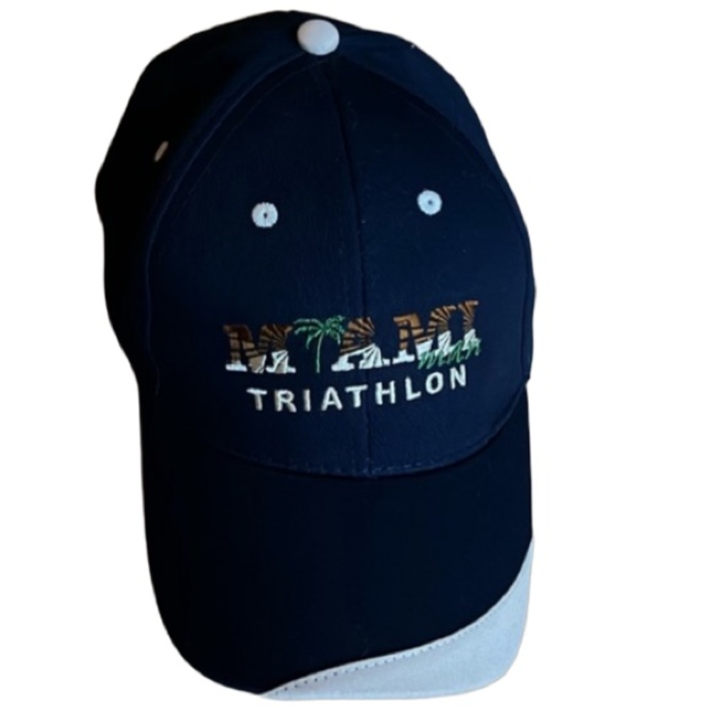 NWOT MIAMI TRIATHLON PREMIUM 100% COTTON EMBROIDERED BASEBALL CAP HAT